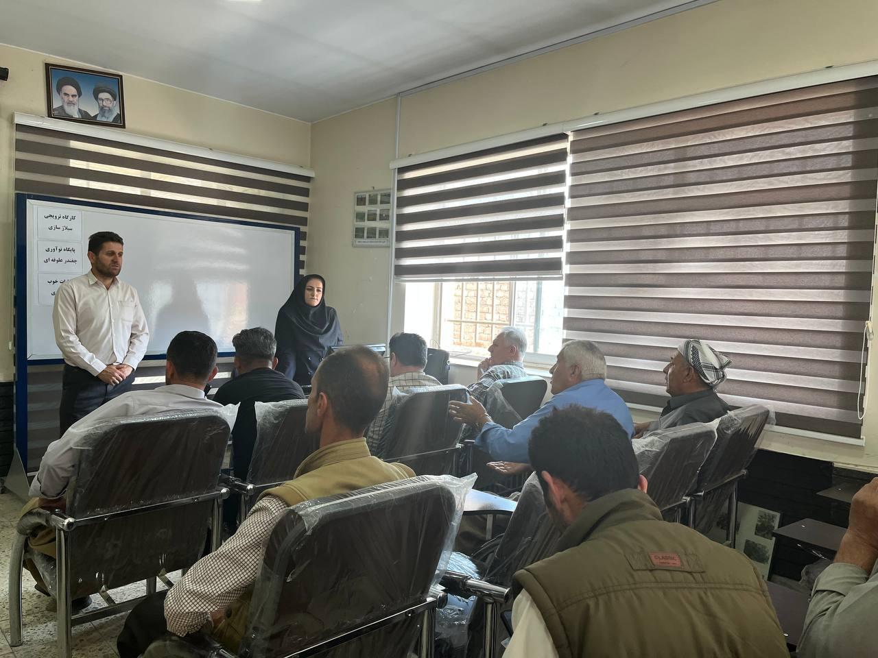 برگزاری کارگاه ترویجی مزایای تغذیه دام با خوراک کامل سیلاژی با استفاده از بقایا و پسماندهای کشاورزی در شهرستان اشنویه